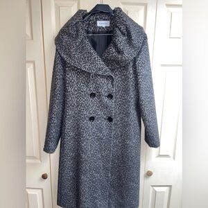 Calvin Klein Winter Coat Animal Print Leopard Size 12